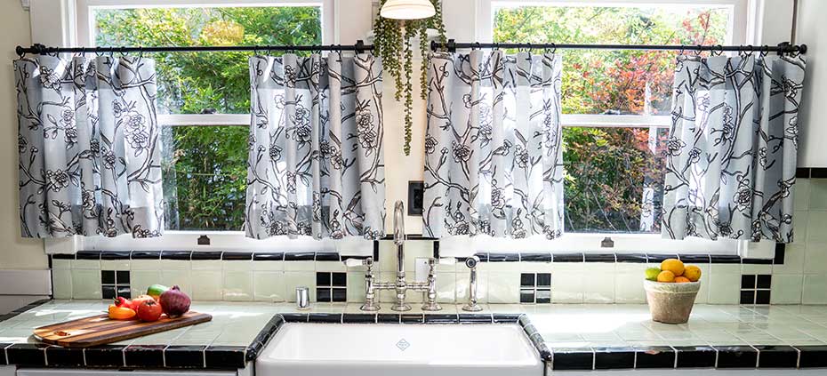 over the sink kitchen window curtains