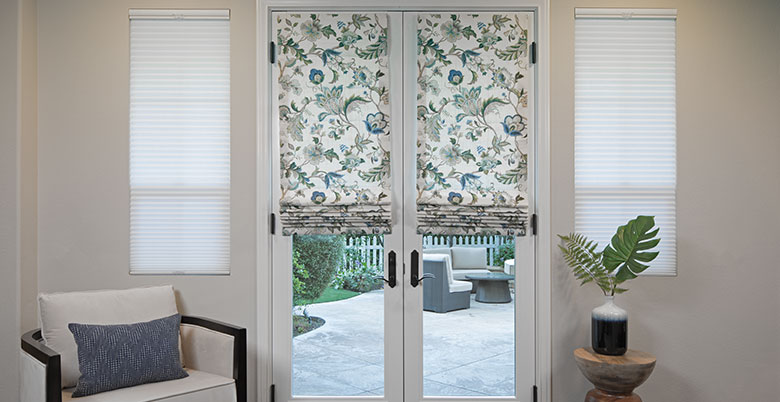 Soft Roman Shade on French Doors