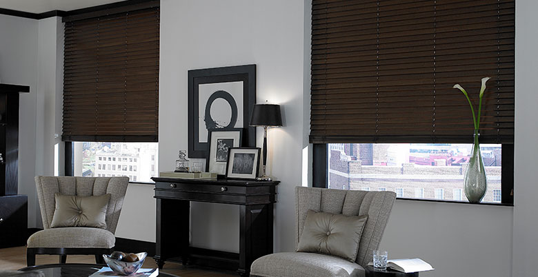 Wood Blinds in Living room